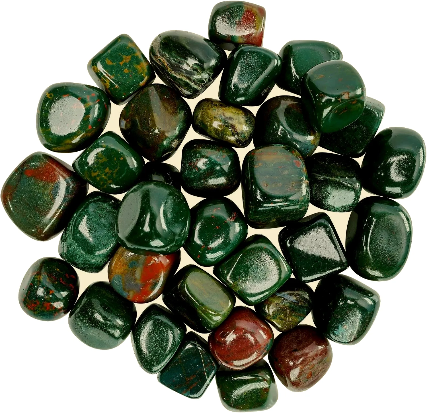Bloodstone Tumbled StonesPolished pieces with characteristic red flecking, well suited for grounding work.View on AmazonRead Reviews